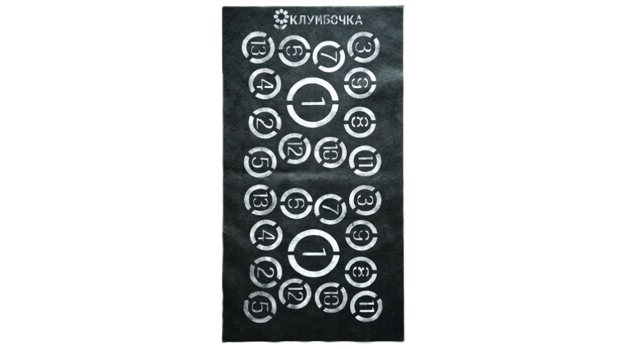 Схема клумби Баварія на агроволокні, сонячні місця, легка напівтінь